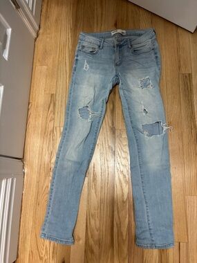 Garage Light Blue Distressed Skinny Men’s Jeans